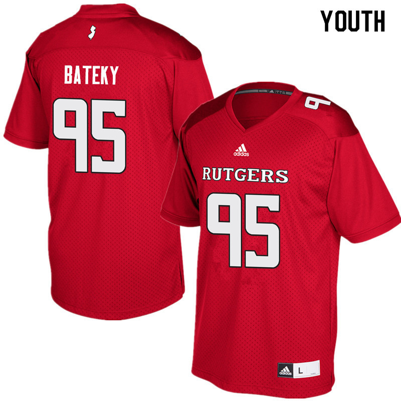 Youth #95 Jon Bateky Rutgers Scarlet Knights College Football Jerseys Sale-Red